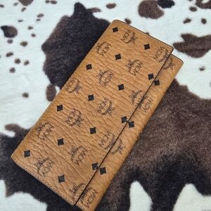 MCM Cognac Visetos Card Holder